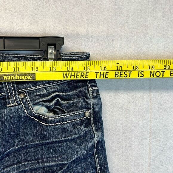 SOUNDGIRL Jeans Women's Size 9 Blue Denim Sequin Embroidered Bootcut Medium Wash - Picture 8 of 14